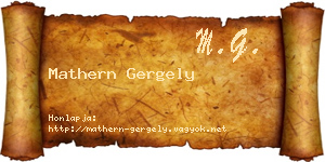 Mathern Gergely névjegykártya